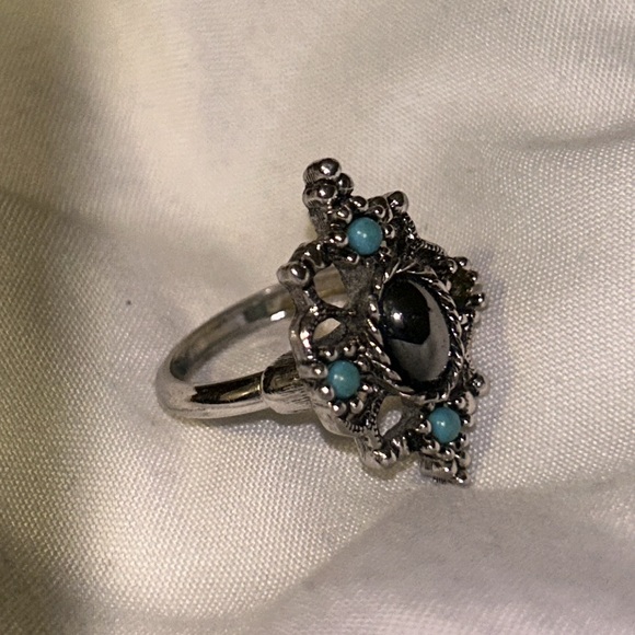 Silver Rings with turquoise blue stone - Picture 6 of 7